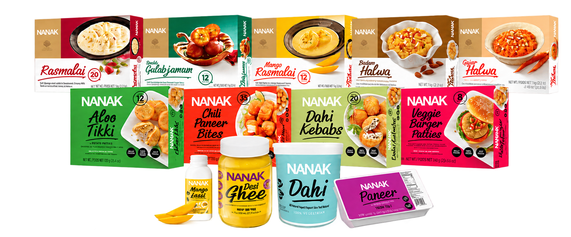 Nanak dairy, snacks and dessert collection